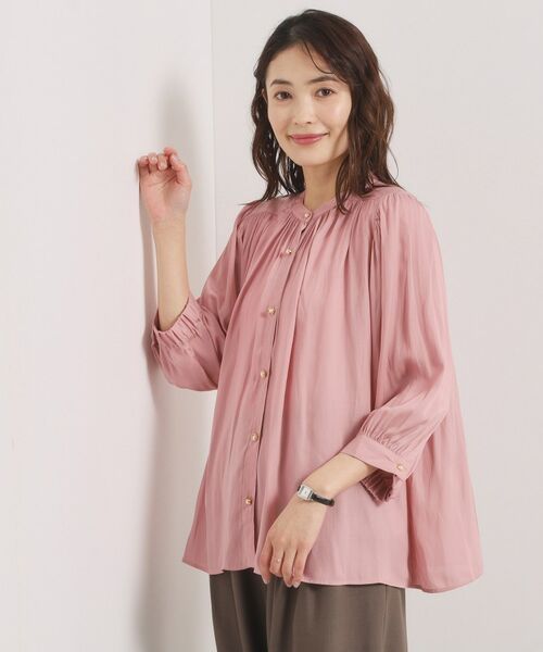 ITS'DEMO / イッツデモ シャツ・ブラウス | 【手洗い可】サテン7分袖ブラウス | 詳細10