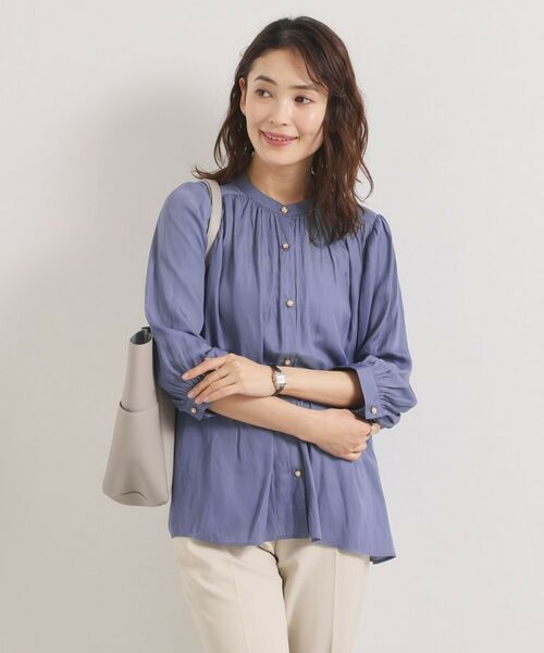 ITS'DEMO / イッツデモ シャツ・ブラウス | 【手洗い可】サテン7分袖ブラウス | 詳細13