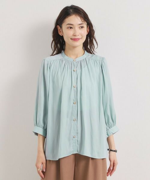 ITS'DEMO / イッツデモ シャツ・ブラウス | 【手洗い可】サテン7分袖ブラウス | 詳細17