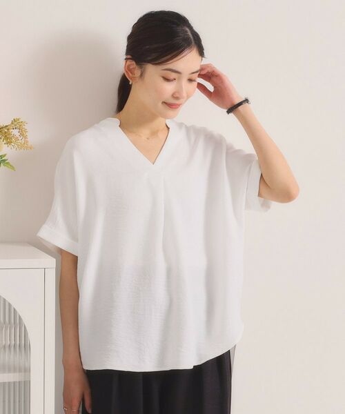 ITS'DEMO / イッツデモ シャツ・ブラウス | 柔らかリネンライクスキッパーブラウス（オフホワイト(003)）