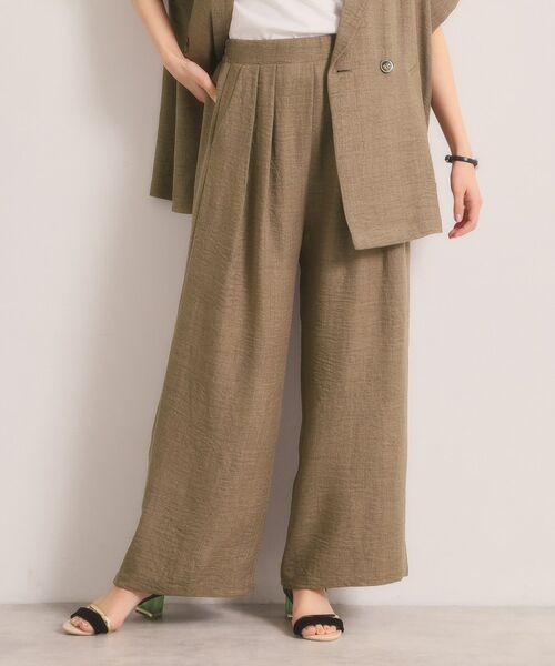 ITS'DEMO / イッツデモ パンツ | 柔らかリネンライクワイドパンツ（ブラウン(043)）