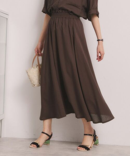 ITS'DEMO / イッツデモ スカート | リネン混ギャザースカート | 詳細5