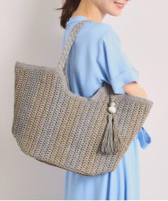 ITS'DEMO / イッツデモ トートバッグ | 雑材ストーンタッセルトート