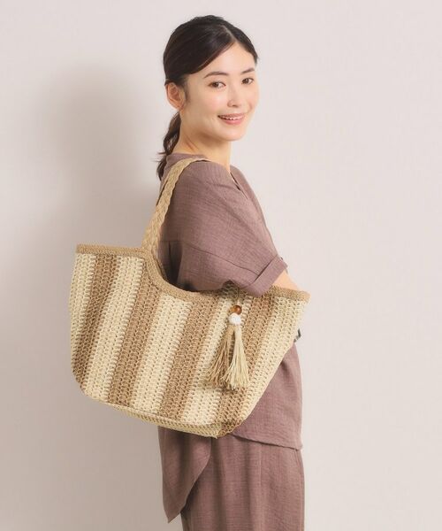 ITS'DEMO / イッツデモ トートバッグ | 雑材ストーンタッセルトート | 詳細5