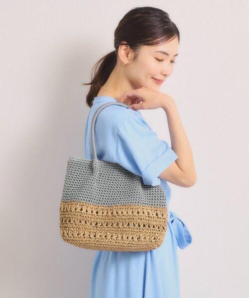 ITS'DEMO / イッツデモ トートバッグ | 雑材コード編みコンビトート | 詳細1