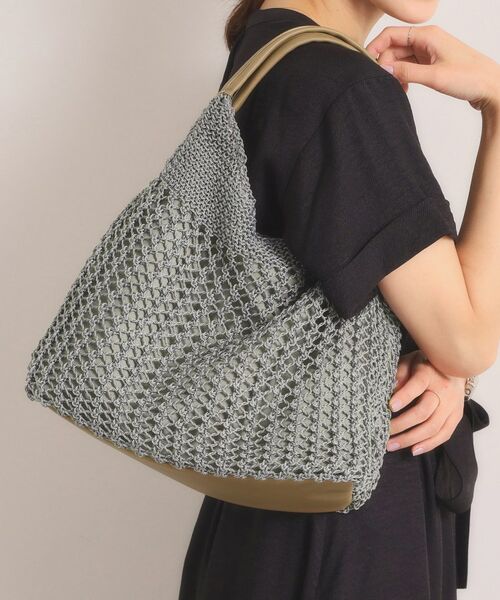 ITS'DEMO / イッツデモ トートバッグ | 雑材コード編みラウンドトート（グレー(012)）