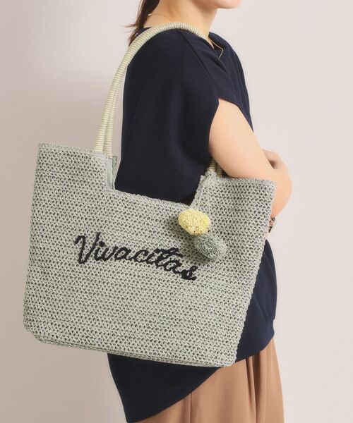 ITS'DEMO / イッツデモ トートバッグ | 雑材ロゴ刺繍チャーム付きトート（ミントグリーン(021)）