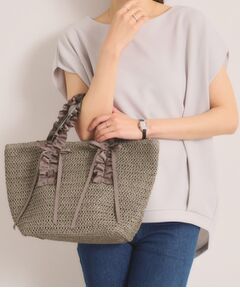 ITS'DEMO / イッツデモ トートバッグ | 雑材フリルハンドルトート