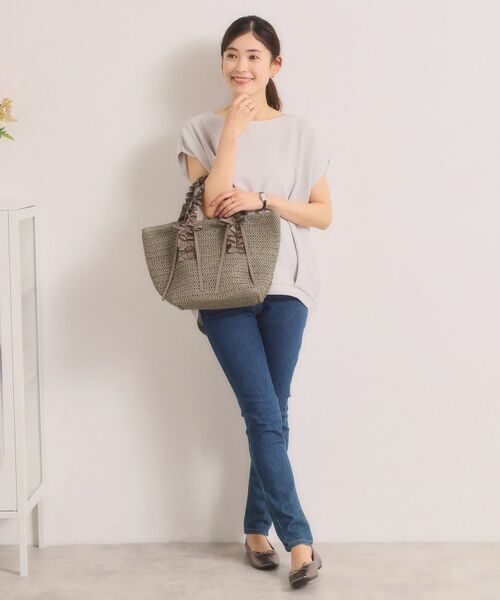 ITS'DEMO / イッツデモ トートバッグ | 雑材フリルハンドルトート | 詳細8