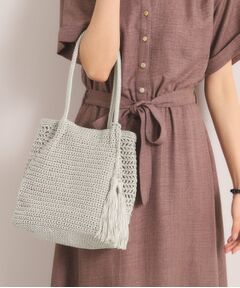ITS'DEMO / イッツデモ トートバッグ | 雑材コード編みタッセルトート
