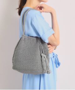 ITS'DEMO / イッツデモ トートバッグ | 雑材コード編みタッセルトート