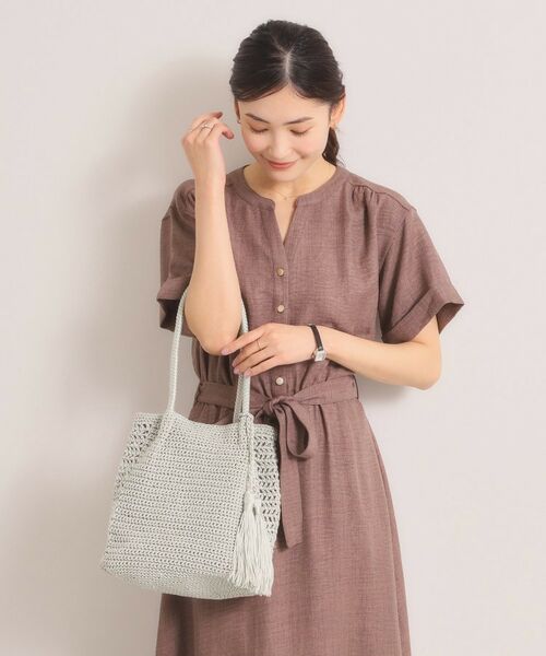 ITS'DEMO / イッツデモ トートバッグ | 雑材コード編みタッセルトート | 詳細1