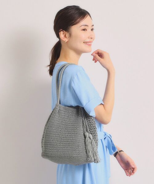 ITS'DEMO / イッツデモ トートバッグ | 雑材コード編みタッセルトート | 詳細3