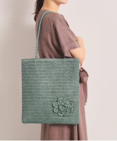 ITS'DEMO / イッツデモ トートバッグ | 雑材コサージュフラットトート