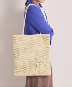 ITS'DEMO / イッツデモ トートバッグ | 雑材コサージュフラットトート