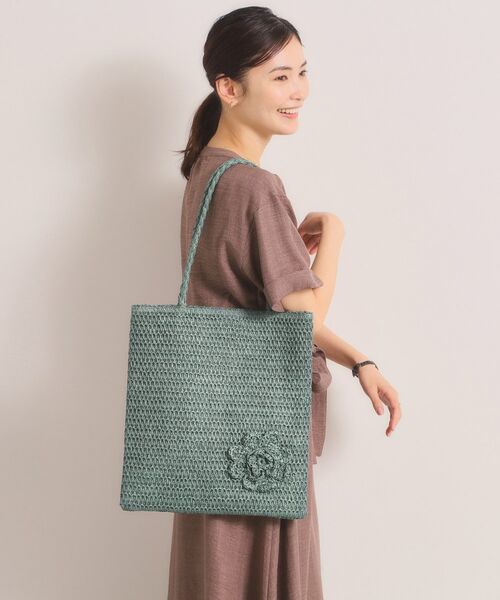 ITS'DEMO / イッツデモ トートバッグ | 雑材コサージュフラットトート | 詳細1