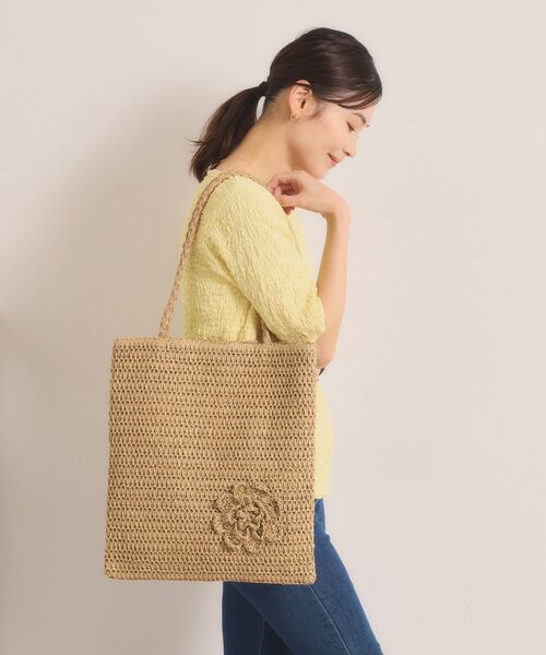 ITS'DEMO / イッツデモ トートバッグ | 雑材コサージュフラットトート | 詳細7