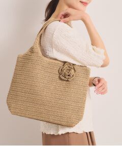 ITS'DEMO / イッツデモ トートバッグ | 雑材フラワーチャームくりてトート