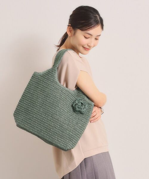 ITS'DEMO / イッツデモ トートバッグ | 雑材フラワーチャームくりてトート | 詳細1