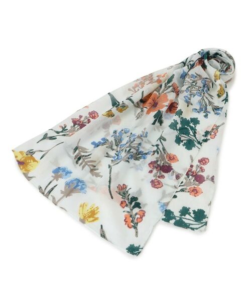 ITS'DEMO / イッツデモ マフラー・ショール・スヌード・ストール | 【母の日】箱入りミックスフラワーストール（アイボリー(104)）