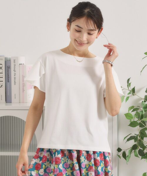ITS'DEMO / イッツデモ カットソー | 【接触冷感／遮熱／洗濯機OK】バックフリルTシャツ | 詳細1