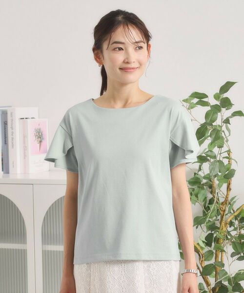 ITS'DEMO / イッツデモ カットソー | 【接触冷感／遮熱／洗濯機OK】バックフリルTシャツ | 詳細13
