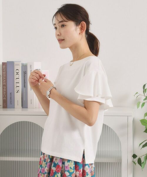 ITS'DEMO / イッツデモ カットソー | 【接触冷感／遮熱／洗濯機OK】バックフリルTシャツ | 詳細2