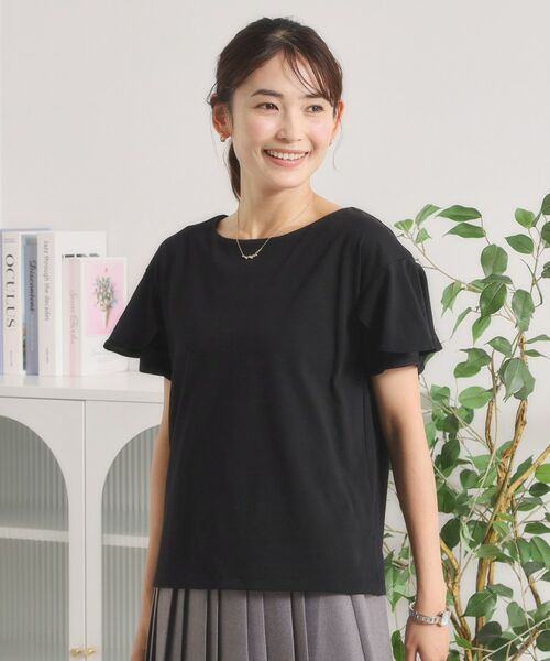 ITS'DEMO / イッツデモ カットソー | 【接触冷感／遮熱／洗濯機OK】バックフリルTシャツ | 詳細5