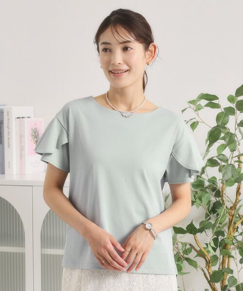 ITS'DEMO / イッツデモ カットソー | 【接触冷感／遮熱／洗濯機OK】バックフリルTシャツ | 詳細9