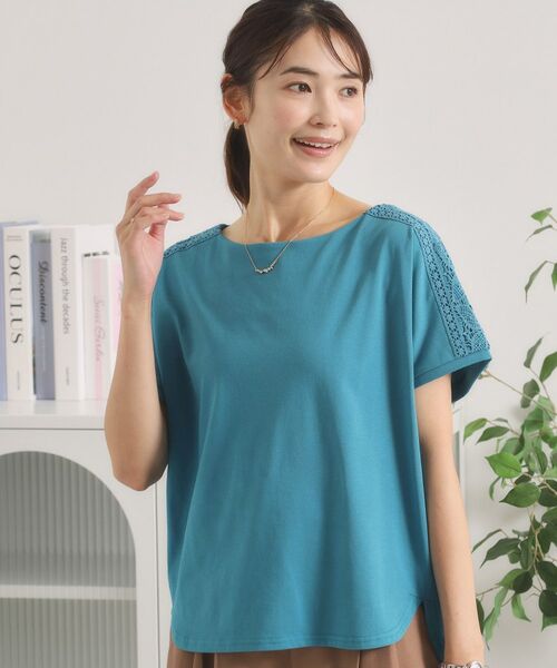 ITS'DEMO / イッツデモ カットソー | 【接触冷感／遮熱／洗濯機OK】肩レースTシャツ | 詳細10