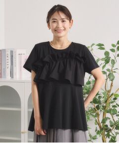 ITS'DEMO / イッツデモ チュニック | 【接触冷感／遮熱／洗濯機OK】ドッキングフリルチュニック