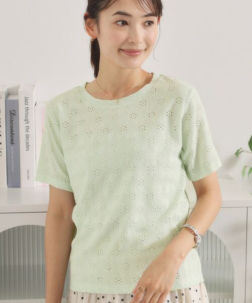 ITS'DEMO / イッツデモ カットソー | 【手洗い可】レースジャカードTシャツ | 詳細10