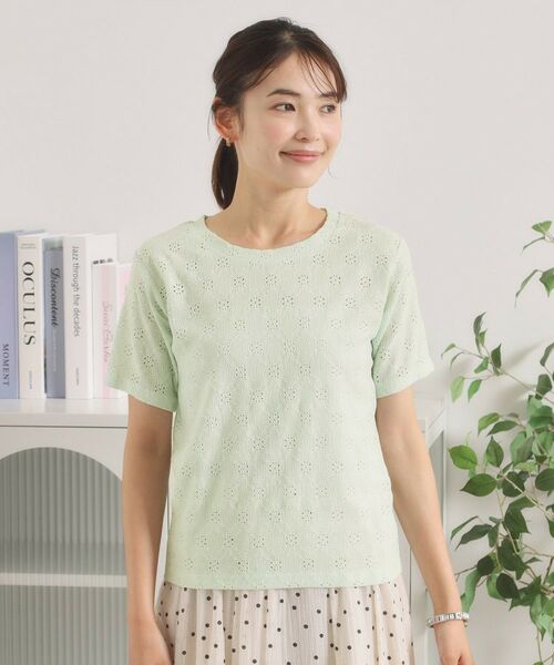 ITS'DEMO / イッツデモ カットソー | 【手洗い可】レースジャカードTシャツ | 詳細13