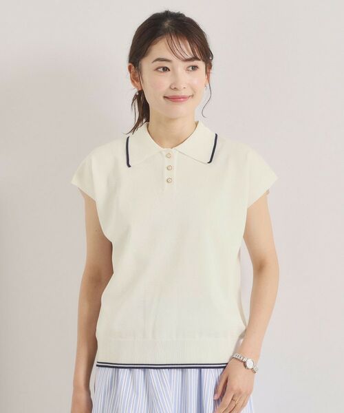 ITS'DEMO / イッツデモ ニット・セーター | 【UVケア／毛玉防止】ポロ衿フレンチニット | 詳細17
