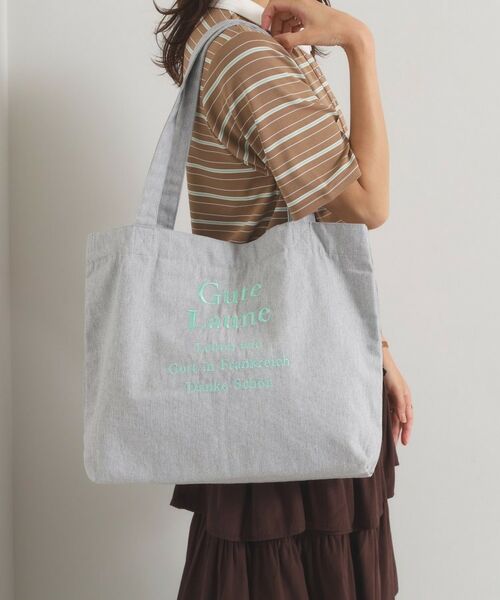 ITS'DEMO / イッツデモ トートバッグ | ロゴ刺繍ラージトート（グレー(012)）