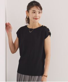 ITS'DEMO / イッツデモ ニット・セーター | 【冷感】ボタン付きフレンチスリーブニット