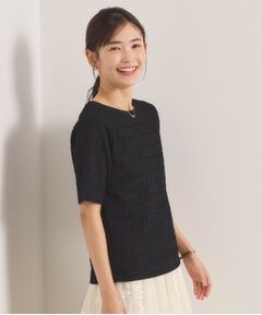 ITS'DEMO / イッツデモ カットソー | シャーリングジャカードTシャツ