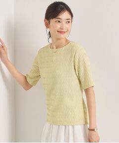 ITS'DEMO / イッツデモ カットソー | シャーリングジャカードTシャツ