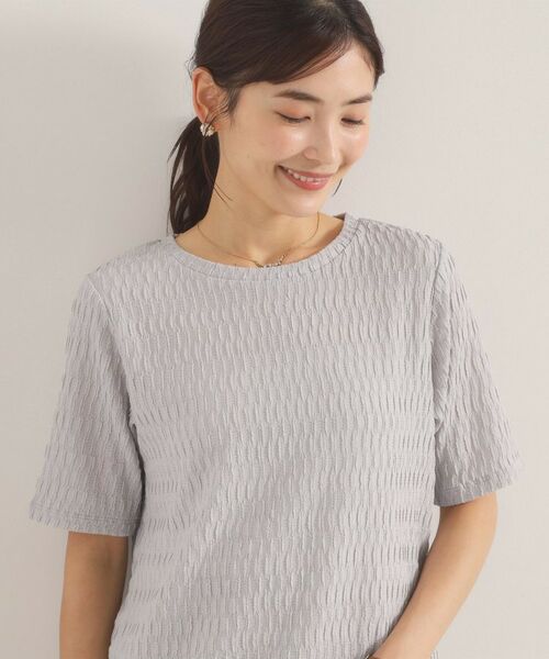 ITS'DEMO / イッツデモ カットソー | シャーリングジャカードTシャツ | 詳細1