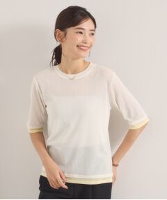 ITS'DEMO / イッツデモ Tシャツ | シアーレイヤード5分袖Tシャツ