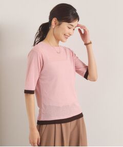 ITS'DEMO / イッツデモ Tシャツ | シアーレイヤード5分袖Tシャツ