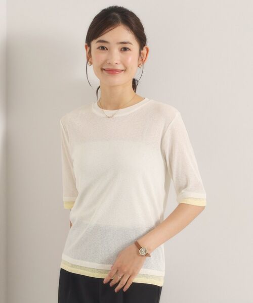 ITS'DEMO / イッツデモ Tシャツ | シアーレイヤード5分袖Tシャツ | 詳細1