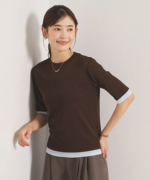 ITS'DEMO / イッツデモ Tシャツ | シアーレイヤード5分袖Tシャツ | 詳細6