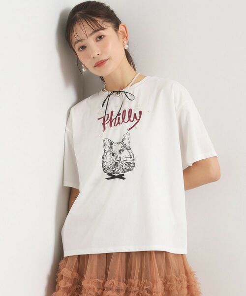 ITS'DEMO / イッツデモ Tシャツ | <Philly chocolateコラボ>キャットプリントTシャツ | 詳細1