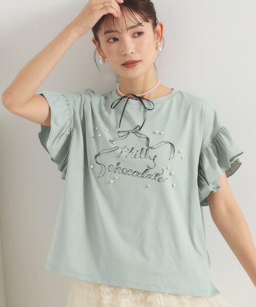 ITS'DEMO / イッツデモ カットソー | <Philly chocolateコラボ>リボンTシャツ | 詳細2