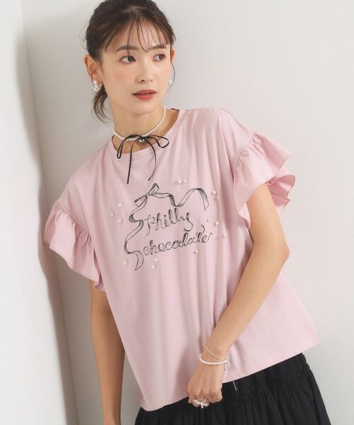 ITS'DEMO / イッツデモ カットソー | <Philly chocolateコラボ>リボンTシャツ（ピンク(071)）