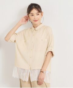 ITS'DEMO / イッツデモ シャツ・ブラウス | 裾レース前開きシャツ