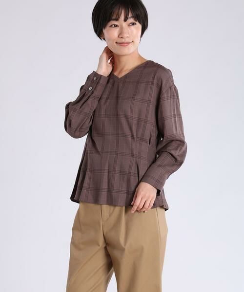 セール Vネックチェック柄ブラウス シャツ ブラウス I T S International イッツインターナショナル ファッション通販 タカシマヤファッションスクエア