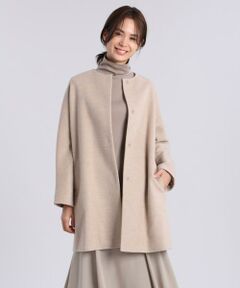 ノーカラーコート《Super110's Wool》