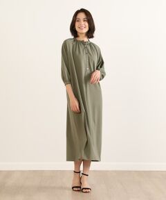 I.T.'S. international / イッツインターナショナル ミニ丈・ひざ丈ワンピース | バンドカラーギャザーワンピース